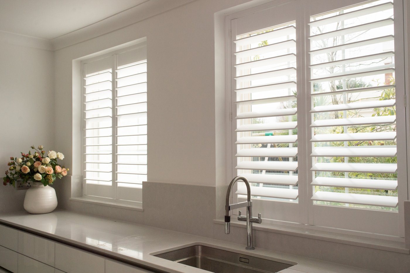 Kitchen plantation shutters in Suffolk