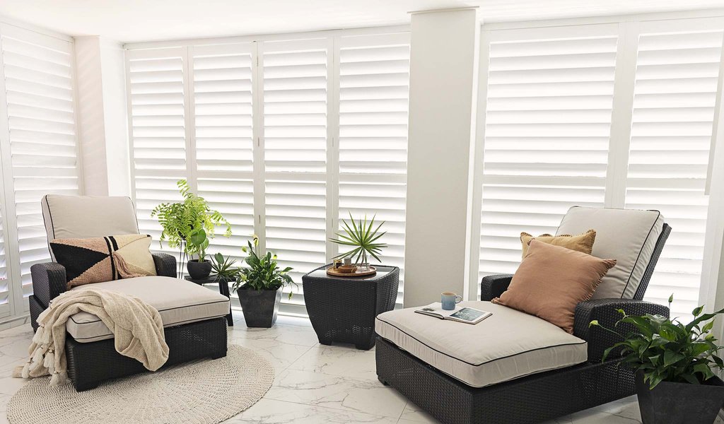 Dura aluminium shutters in an Ipswich garden room