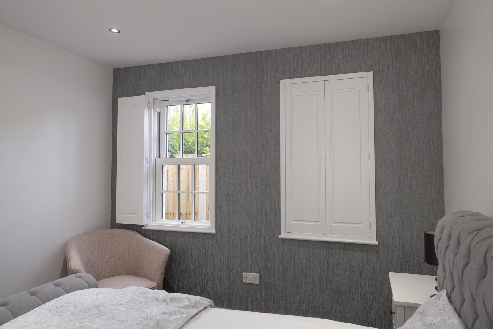 Bedroom shutters fitted in an Ipswich home